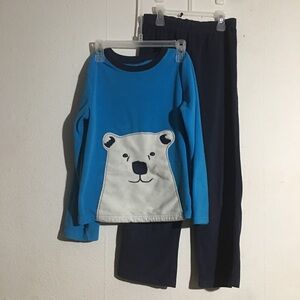 Carter’s Polar Bear Blue Fleece Pajama Set: Size 8